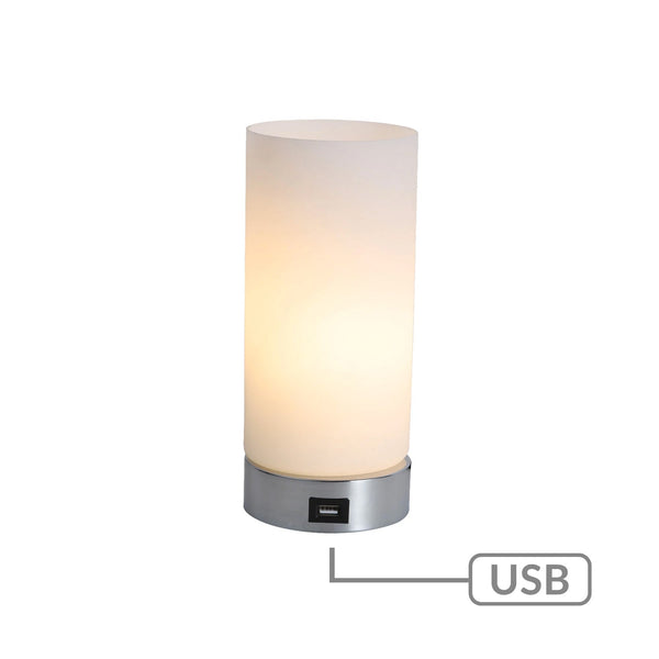 Julie Cylinder Touch Lamp with USB Port - NuSea
