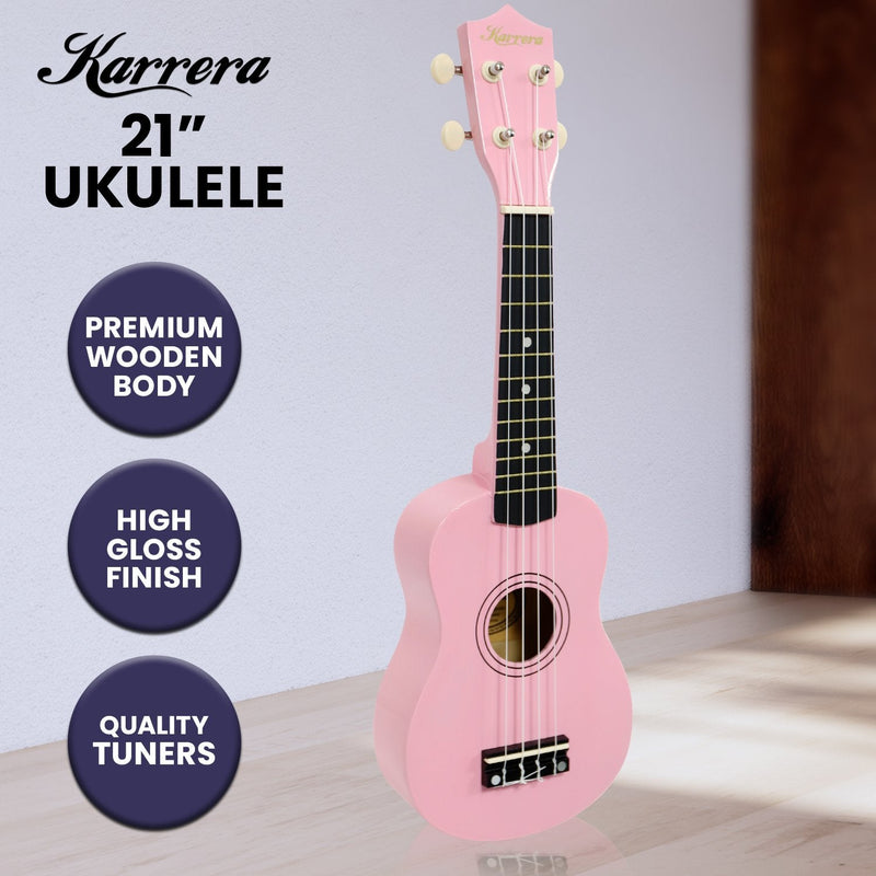 Karrera 21in Ukulele - Pink - NuSea