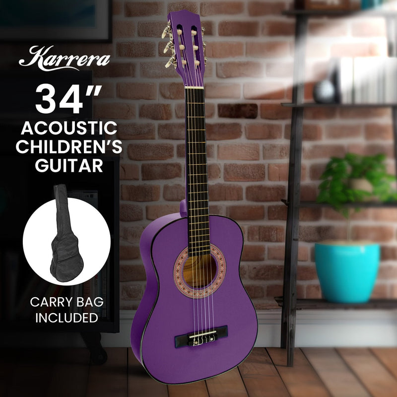 Karrera 34in Acoustic Children no cut Guitar - Purple - NuSea