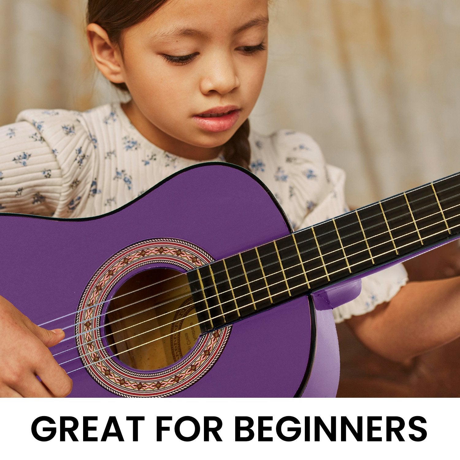 Karrera 34in Acoustic Children no cut Guitar - Purple - NuSea