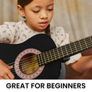 Karrera 34in Acoustic Children Wooden Guitar - Black - NuSea