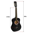 Karrera 34in Acoustic Children Wooden Guitar - Black - NuSea