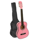 Karrera 34in Acoustic Wooden Childrens Guitar - Pink - NuSea