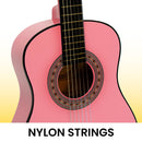 Karrera 34in Acoustic Wooden Childrens Guitar - Pink - NuSea