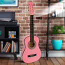 Karrera 34in Acoustic Wooden Childrens Guitar - Pink - NuSea