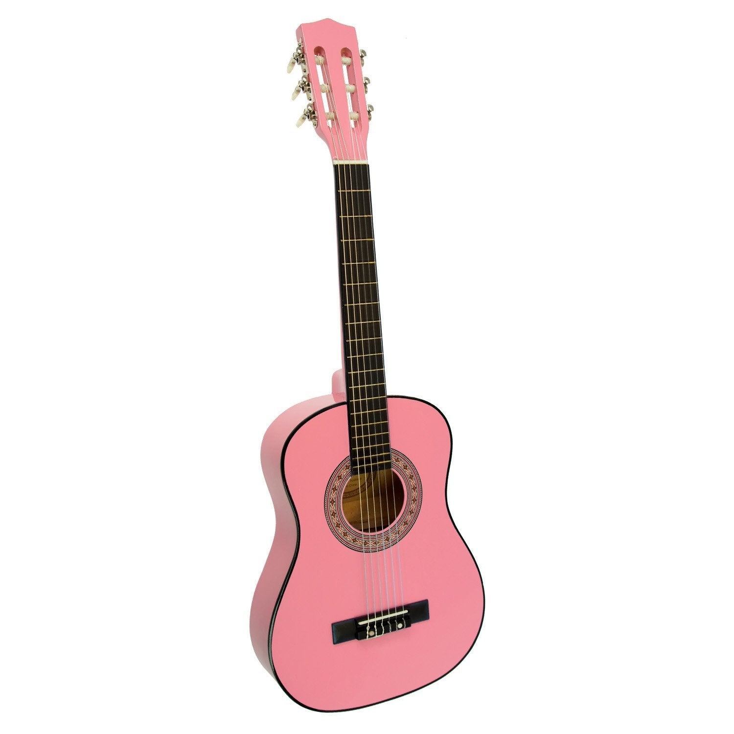 Karrera 34in Acoustic Wooden Childrens Guitar - Pink - NuSea