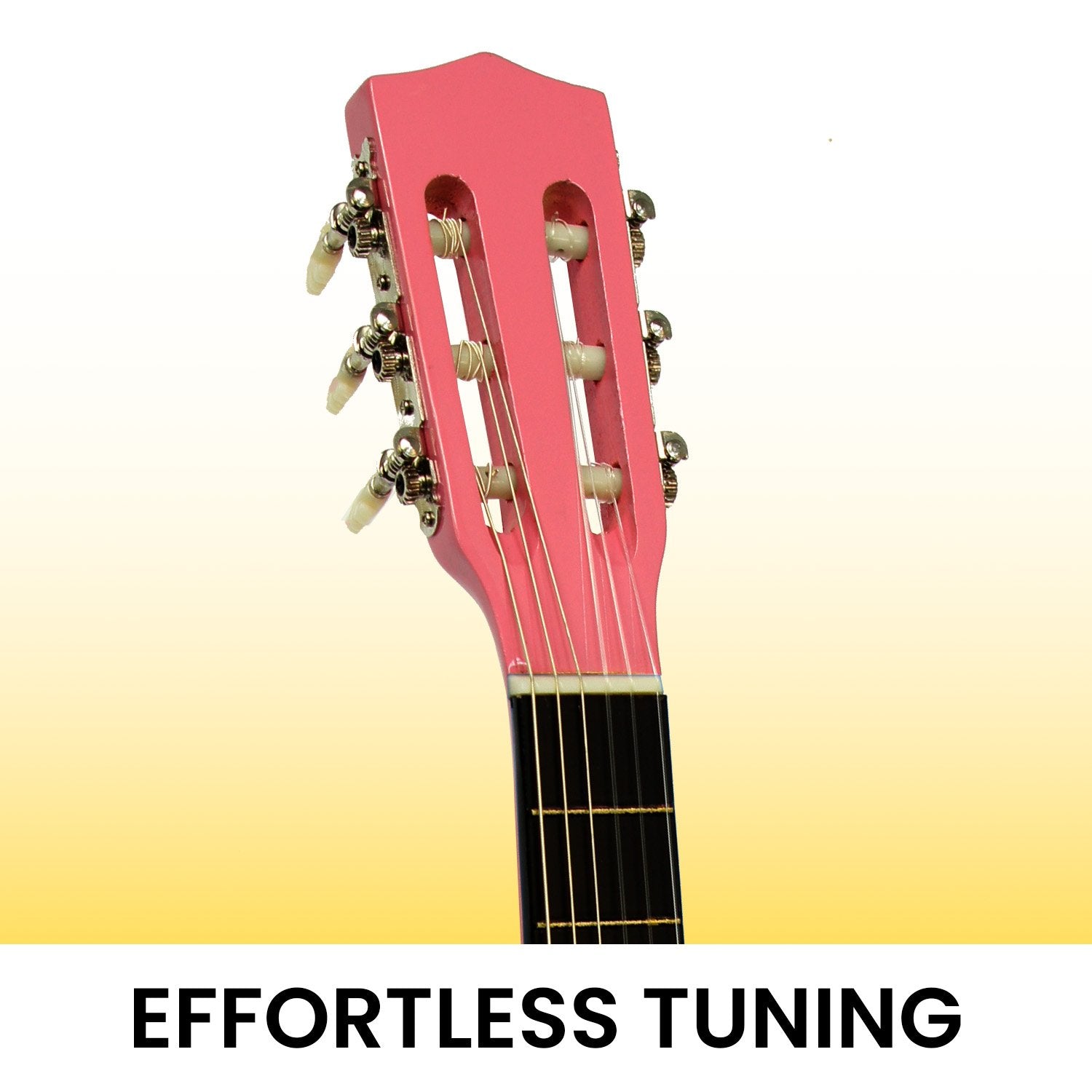 Karrera 34in Acoustic Wooden Childrens Guitar - Pink - NuSea