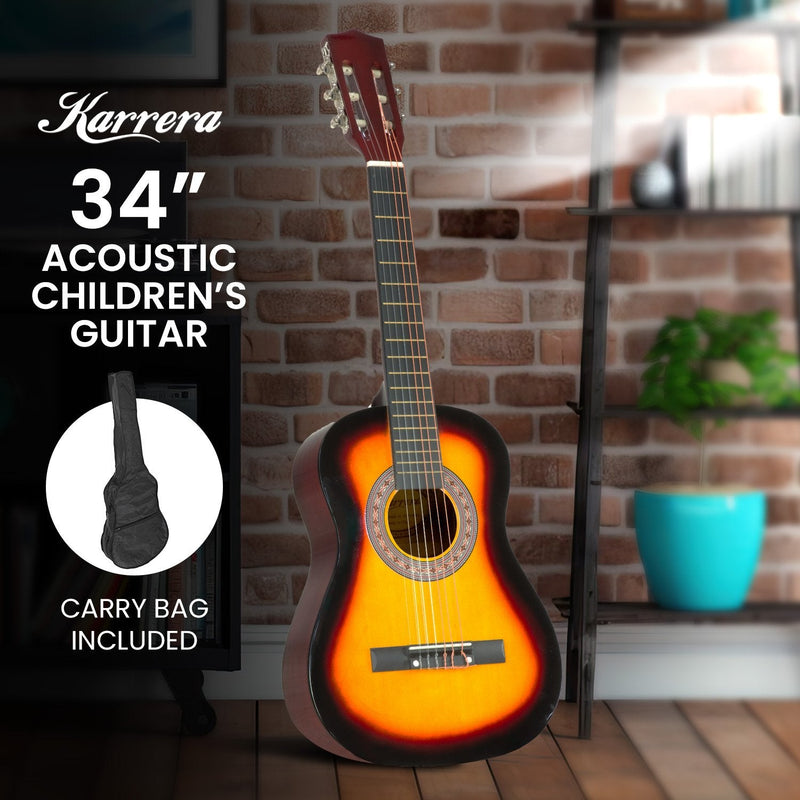 Karrera 34in Acoustic Wooden Childrens Guitar - Sunburst - NuSea