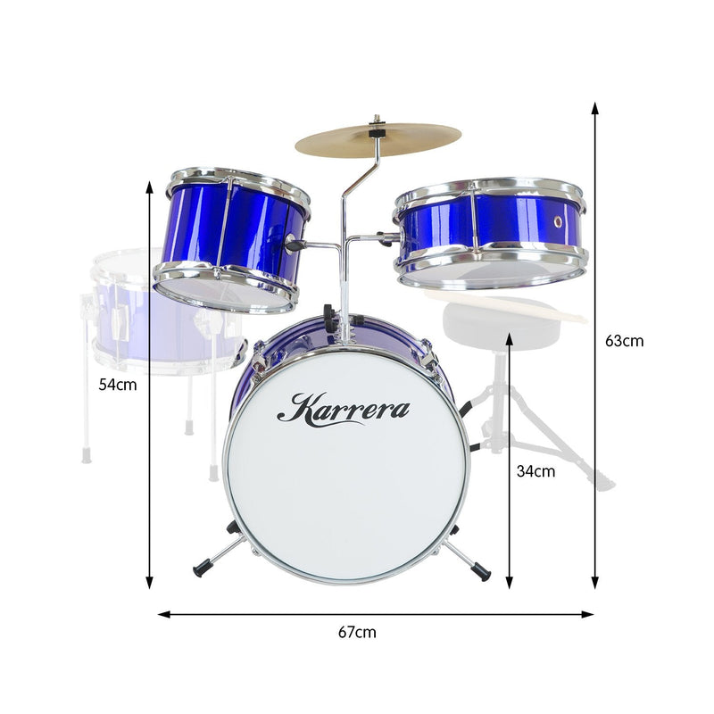 Karrera Children's 4pc Drum Kit - Blue - NuSea