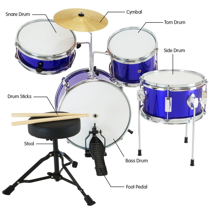 Karrera Children's 4pc Drum Kit - Blue - NuSea