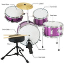 Karrera Childrens 4pc Drum Kit - Purple - NuSea