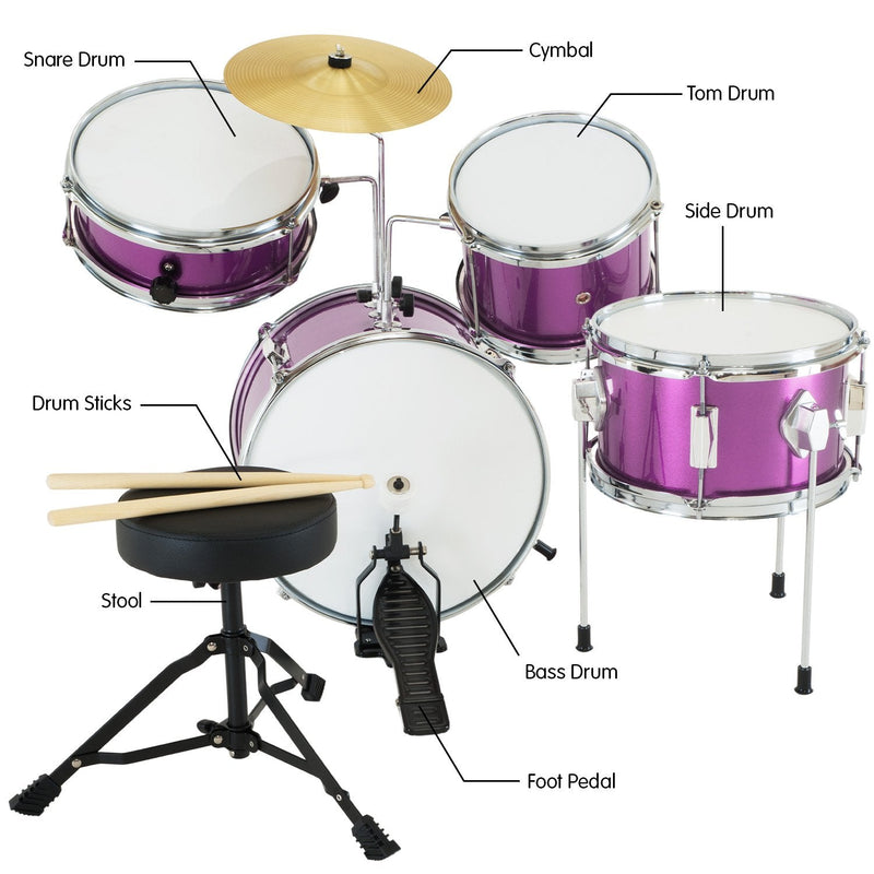 Karrera Childrens 4pc Drum Kit - Purple - NuSea
