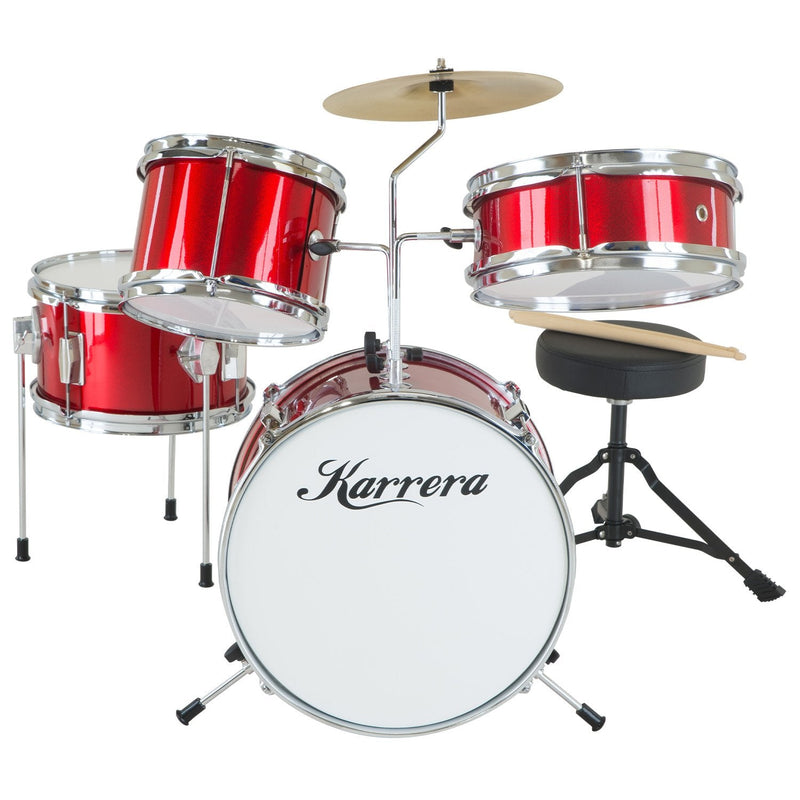Karrera Children's 4pc Drum Kit - Red - NuSea
