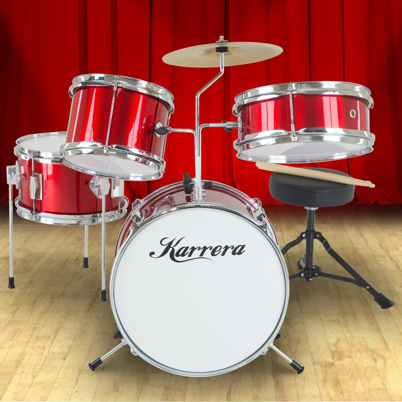 Karrera Children's 4pc Drum Kit - Red - NuSea