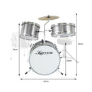 Karrera Childrens 4pc Drum Kit - Silver - NuSea