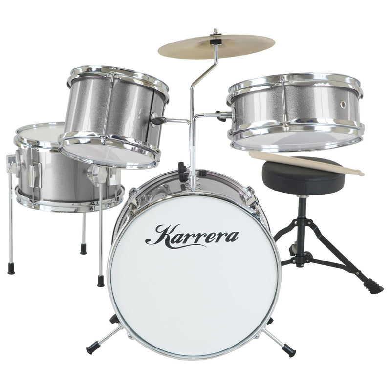 Karrera Childrens 4pc Drum Kit - Silver - NuSea