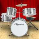 Karrera Childrens 4pc Drum Kit - Silver - NuSea