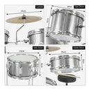 Karrera Childrens 4pc Drum Kit - Silver - NuSea