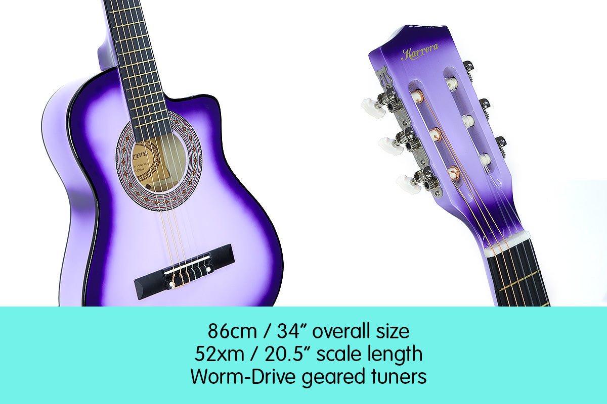 Karrera Childrens Acoustic Guitar Kids - Purple - NuSea