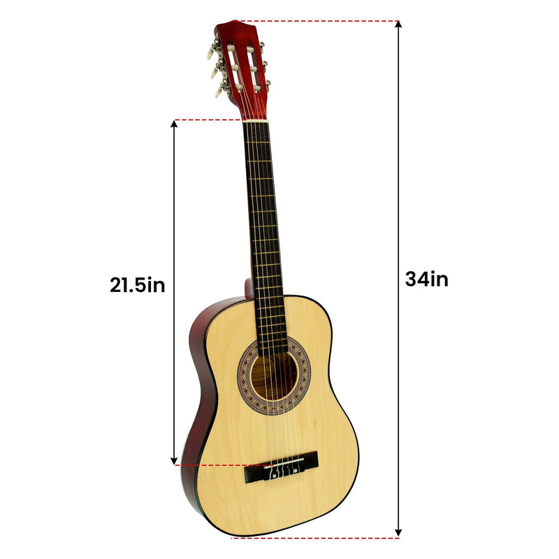 Karrera Childrens Guitar Wooden 34in Acoustic - Natural - NuSea