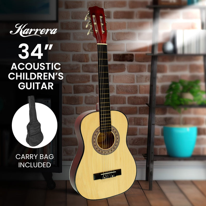 Karrera Childrens Guitar Wooden 34in Acoustic - Natural - NuSea
