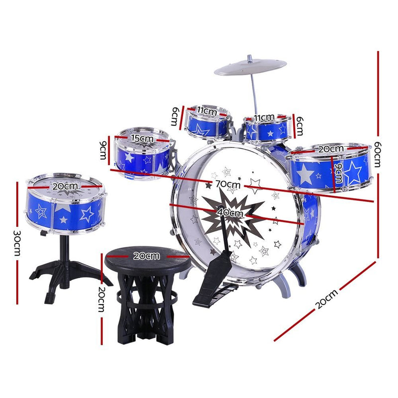 Keezi 11 Piece Kids Drum Set - NuSea