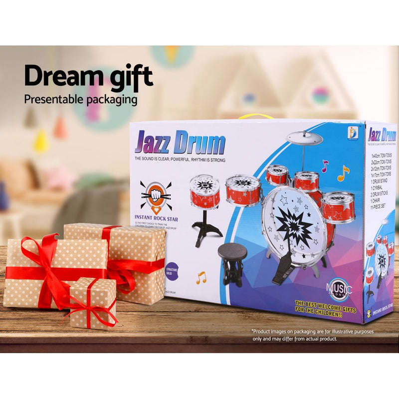 Keezi 11 Piece Kids Drum Set - NuSea