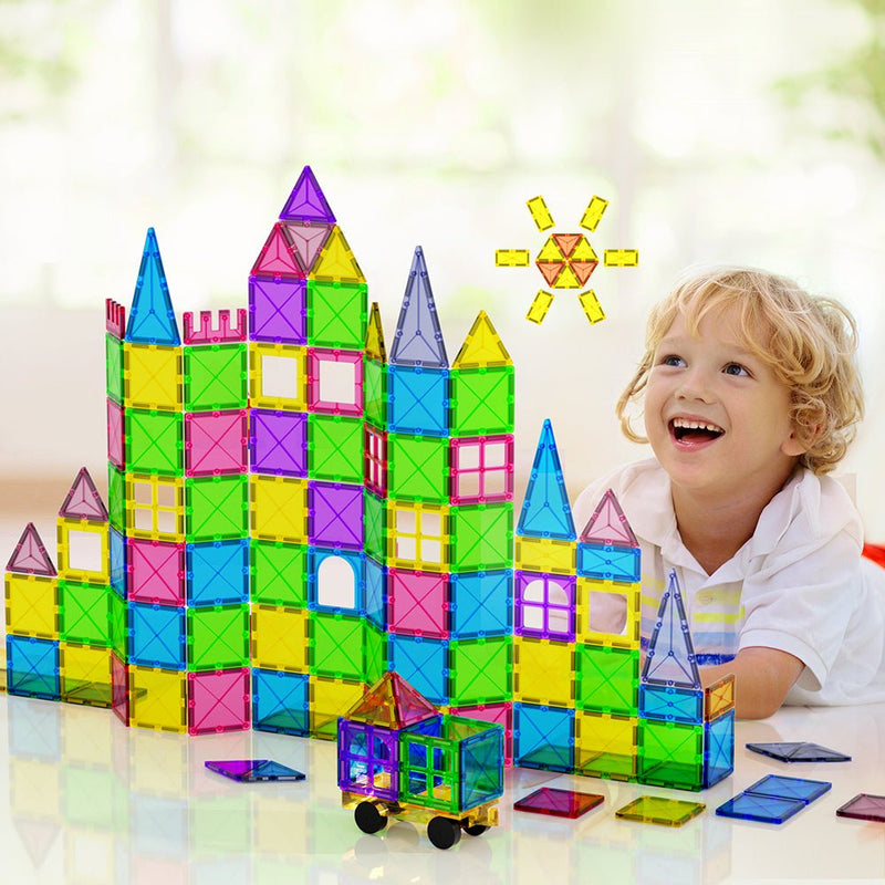 Keezi 120pcs Kids Magnetic Tiles Blocks Building Educational Toys Children Gift - NuSea