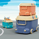 Keezi 3PCS Toy Storage Box Cute Car Toy Container Kids Toys Organiser Snack Boxes - NuSea