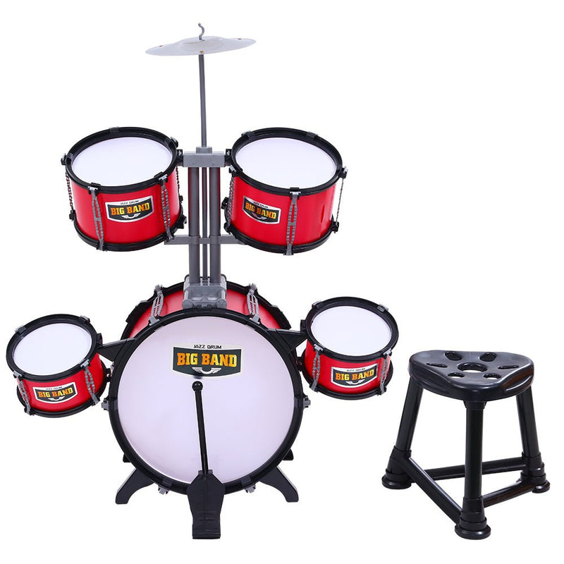 Keezi Kids 7 Drum Set Junior Drums Kit Musical Play Toys Childrens Mini Big Band - NuSea