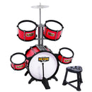Keezi Kids 7 Drum Set Junior Drums Kit Musical Play Toys Childrens Mini Big Band - NuSea