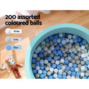 Keezi Kids Ball Pit 90x30cm Ocean Foam Play Pool Barrier Toys Children Blue - NuSea