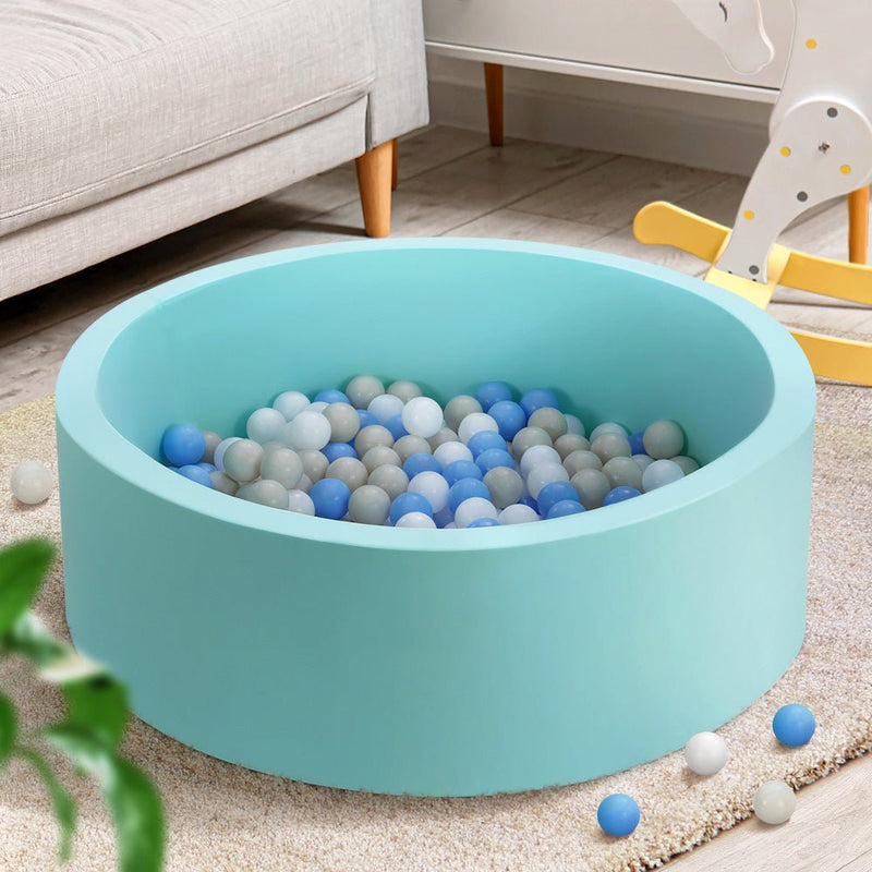 Keezi Kids Ball Pit 90x30cm Ocean Foam Play Pool Barrier Toys Children Blue - NuSea