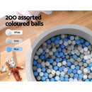 Keezi Kids Ball Pit 90x30cm Ocean Foam Play Pool Barrier Toys Children Grey - NuSea