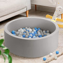 Keezi Kids Ball Pit 90x30cm Ocean Foam Play Pool Barrier Toys Children Grey - NuSea