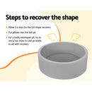 Keezi Kids Ball Pit 90x30cm Ocean Foam Play Pool Barrier Toys Children Grey - NuSea