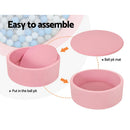 Keezi Kids Ball Pit 90x30cm Ocean Foam Play Pool Barrier Toys Children Pink - NuSea