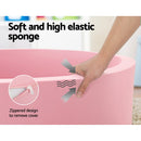 Keezi Kids Ball Pit 90x30cm Ocean Foam Play Pool Barrier Toys Children Pink - NuSea