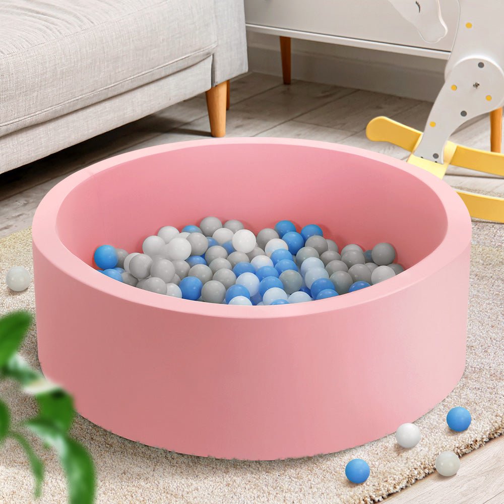 Keezi Kids Ball Pit 90x30cm Ocean Foam Play Pool Barrier Toys Children Pink - NuSea