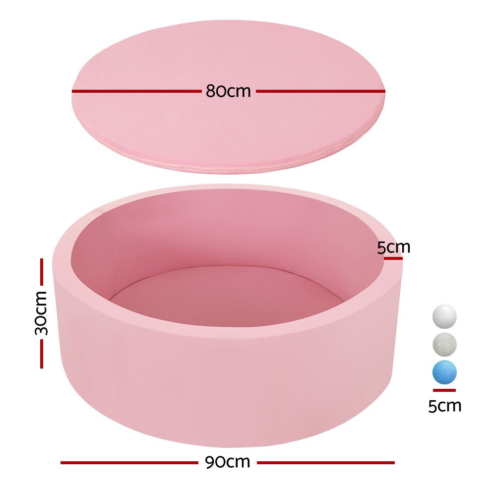 Keezi Kids Ball Pit 90x30cm Ocean Foam Play Pool Barrier Toys Children Pink - NuSea