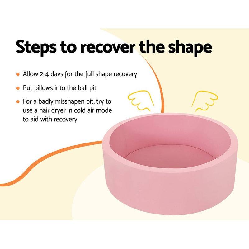 Keezi Kids Ball Pit 90x30cm Ocean Foam Play Pool Barrier Toys Children Pink - NuSea