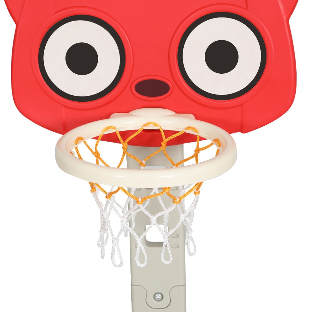 Keezi Kids Basketball Hoop Stand Adjustable 5 - in - 1 Sports Center Toys Set Red - NuSea