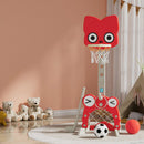Keezi Kids Basketball Hoop Stand Adjustable 5 - in - 1 Sports Center Toys Set Red - NuSea