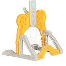 Keezi Kids Basketball Hoop Stand Adjustable 5 - in - 1 Sports Center Toys Set Yellow - NuSea