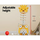 Keezi Kids Basketball Hoop Stand Adjustable 5 - in - 1 Sports Center Toys Set Yellow - NuSea