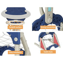 Keezi Kids Basketball Hoop Stand Adjustable 6 - in - 1 Sports Center Toys Set Blue - NuSea