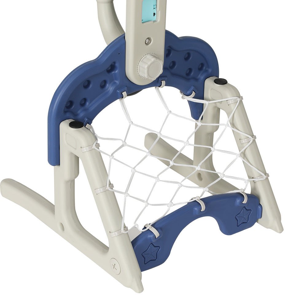 Keezi Kids Basketball Hoop Stand Adjustable 6 - in - 1 Sports Center Toys Set Blue - NuSea