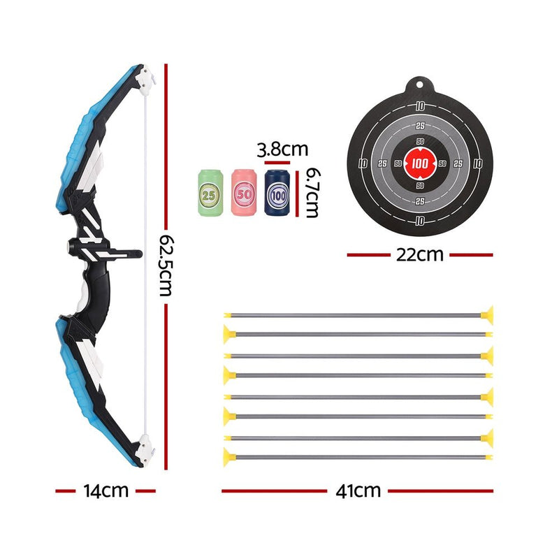 Keezi Kids Bow and Arrow Target Set Outdoor Sport Archery Toys Bottle LED Light - NuSea