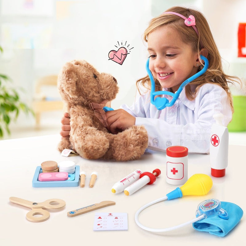 Keezi Kids Doctor Nurse Medical Case Pretend Play Set Stethoscope Medicine Toys - NuSea