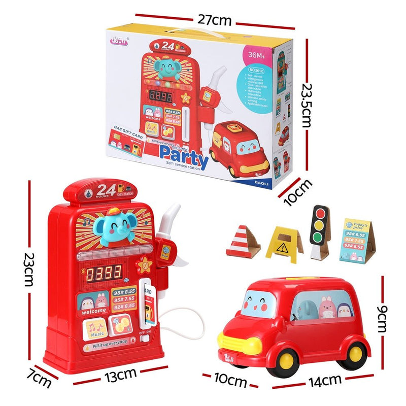 Keezi Kids Gas Petrol Station Pumper Pretend Play Toys Car Music Card Playset - NuSea